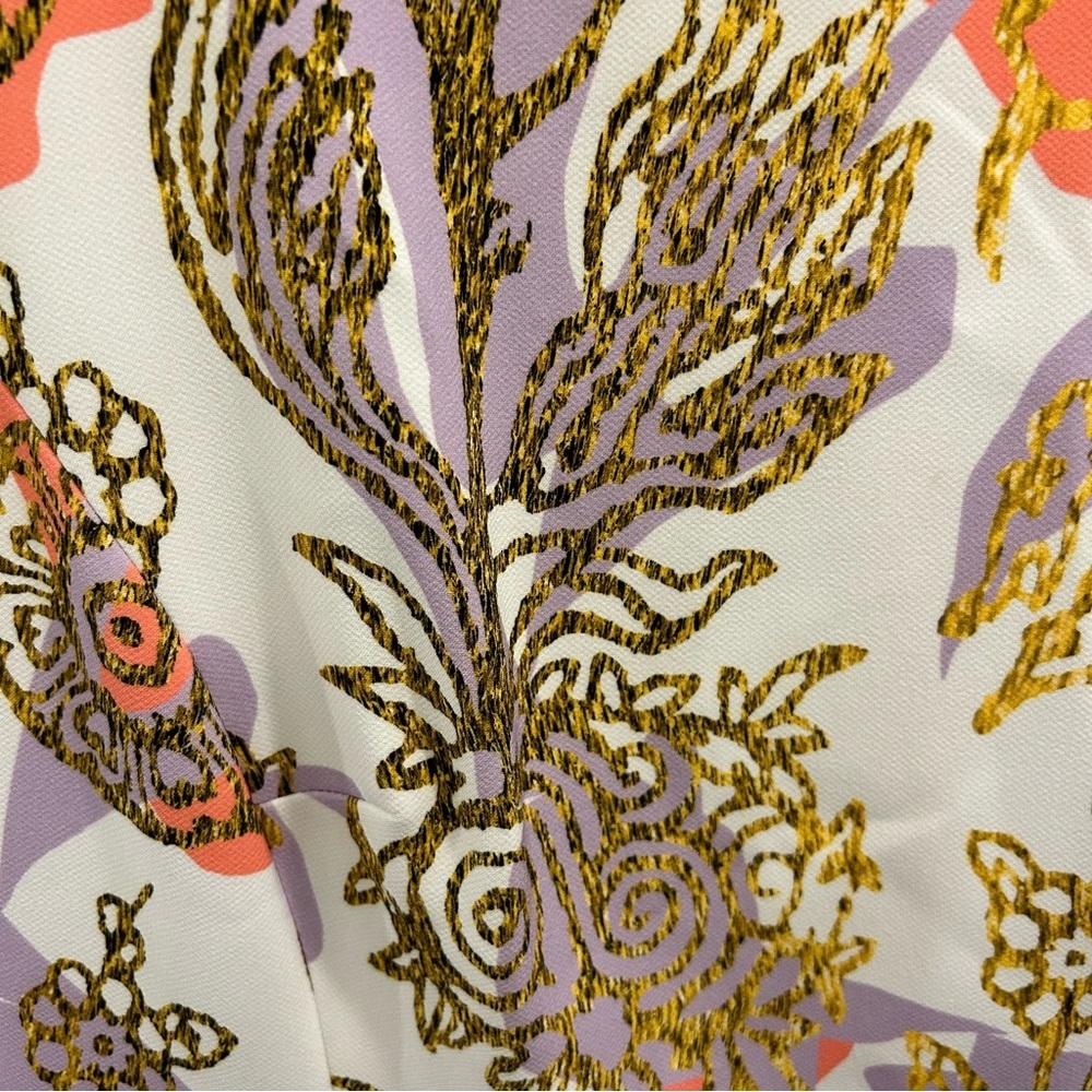 Peter Pilotto Cady Dress 8 white orange purple gold floral - Picture 5 of 13